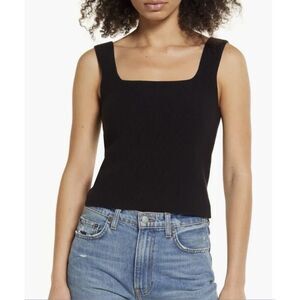 Reformation Julia Ribbed Tank - Size Small - Black